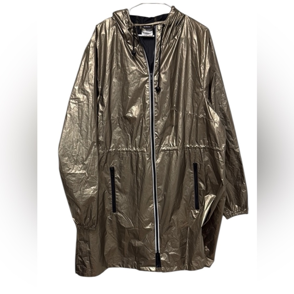 TOTES Shiny Metallic Gold Rain Jacket with Reflective Zipper Size 2XL/3XL